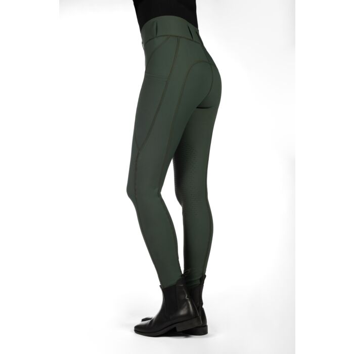 Riding leggings -Jil High Waist- sil. knee patch