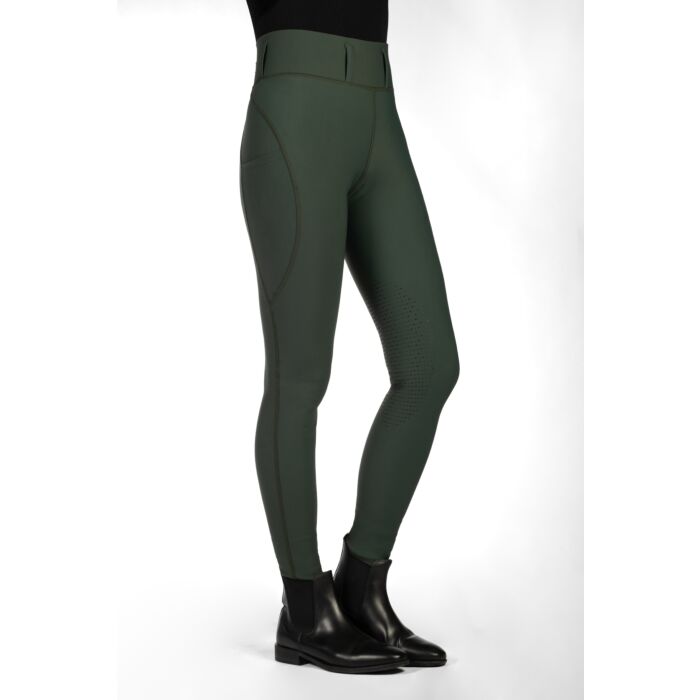Riding leggings -Jil High Waist- sil. knee patch