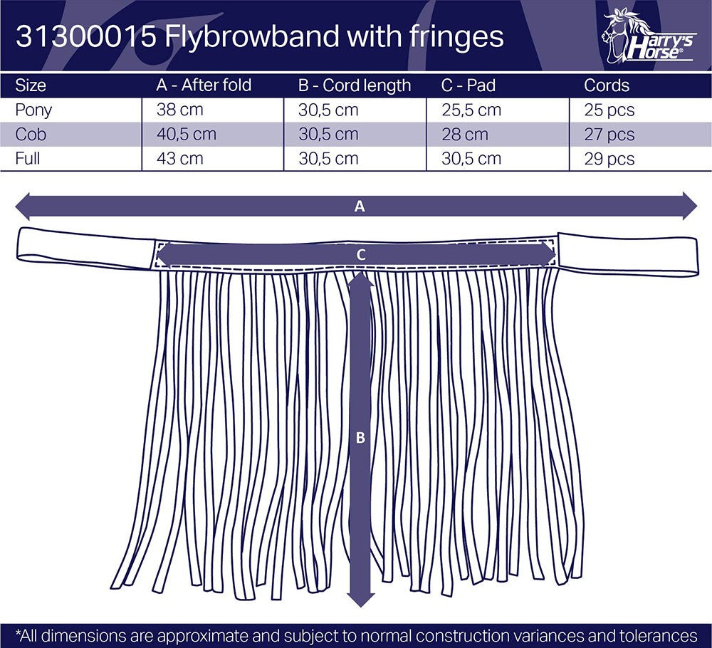Vliegenfrontriem zwart