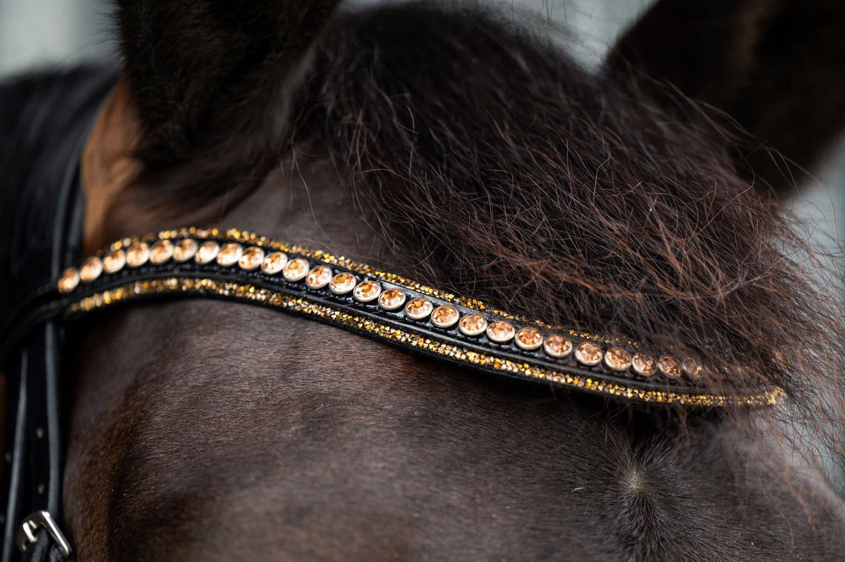 Trense Golden Dreams Schwarz/Gold Glitzer