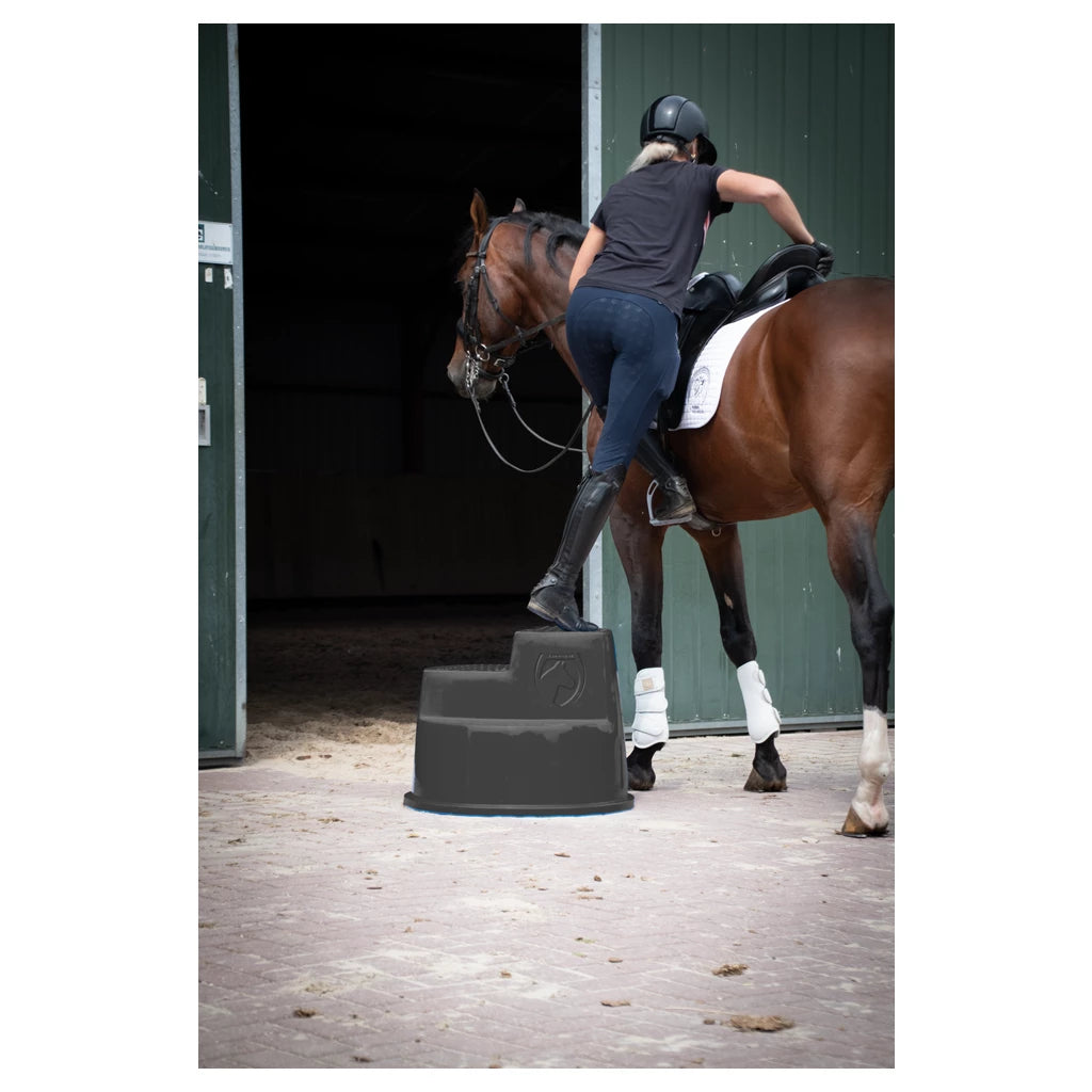 Excellent Aufsteighilfe für Pferde, 3 Stufen, Schwarz