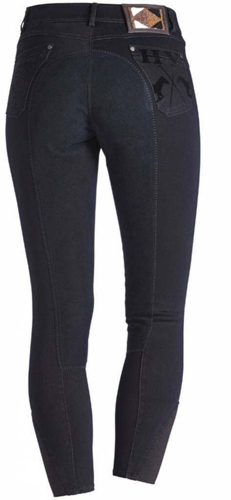 Reithose Kate Denim mit Kunstlederbesatz